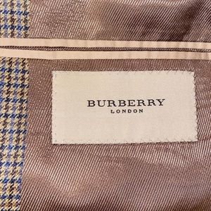 Burberry London Men’s Blazer Brown Houndstooth Suit Jacket